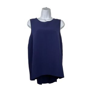 White House Black Market Womens Sleeveless Babydoll Top Sz L Pleated‎ Minimalist